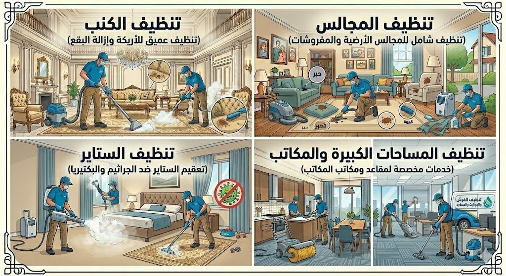 تنظيف الكنب والمجالس والستاير  